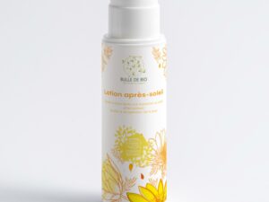 Aloès et autres ingrédients naturels dans la Lotion Après-Soleil Bulle de Bio, pour apaiser et réhydrater la peau après le soleil.